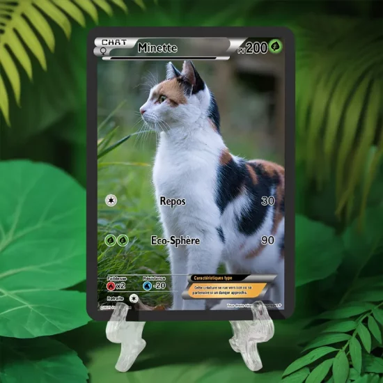 Carte photo Pokémon personnalisée chat