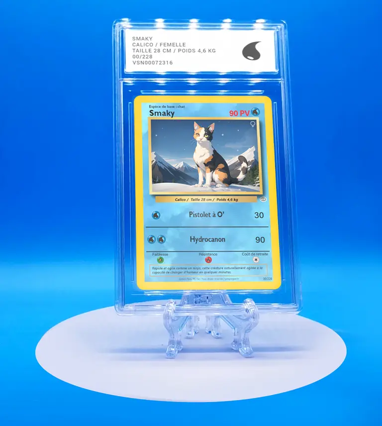 Carte Pokémon chat personnalisée eau
