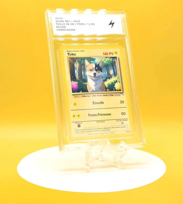 Carte Pokémon personnalisée chien electrique