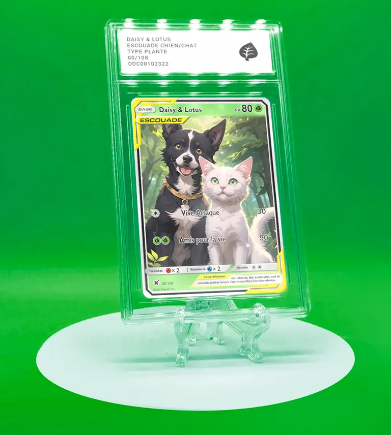 Carte pokemon duo animal personnalisee