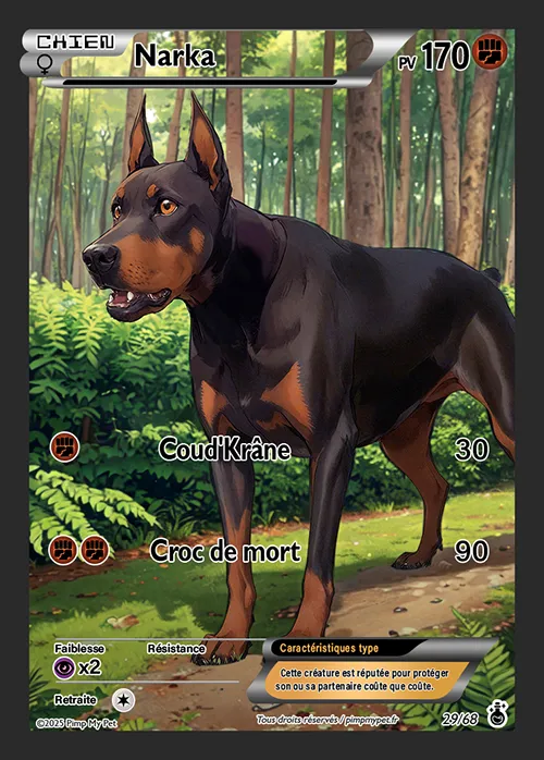 carte Pokémon personnalisée dobermann full art