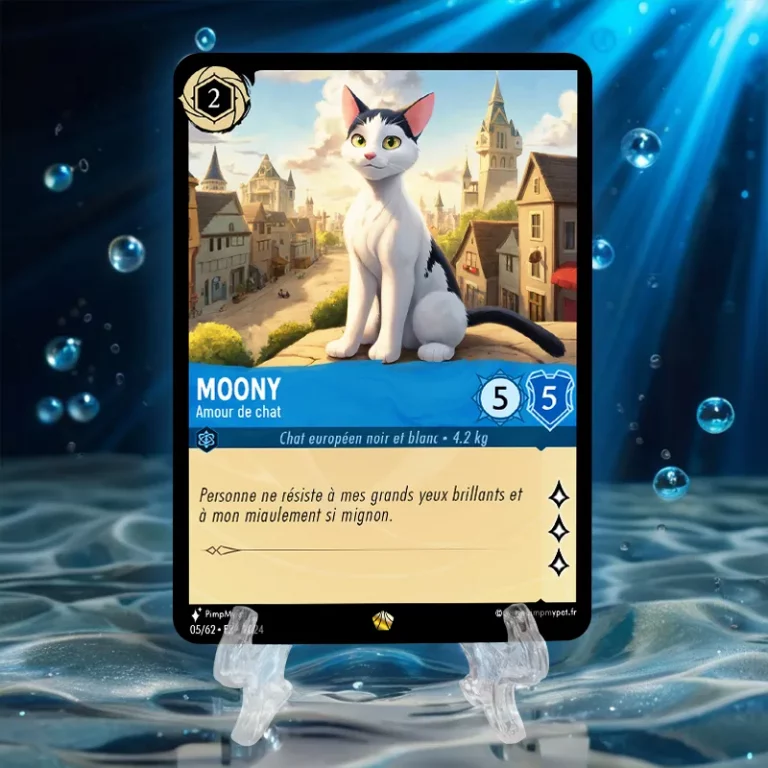 carte chat personnalisée lorcana bleu