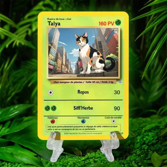 carte poke chat personnalisée classique plante ville