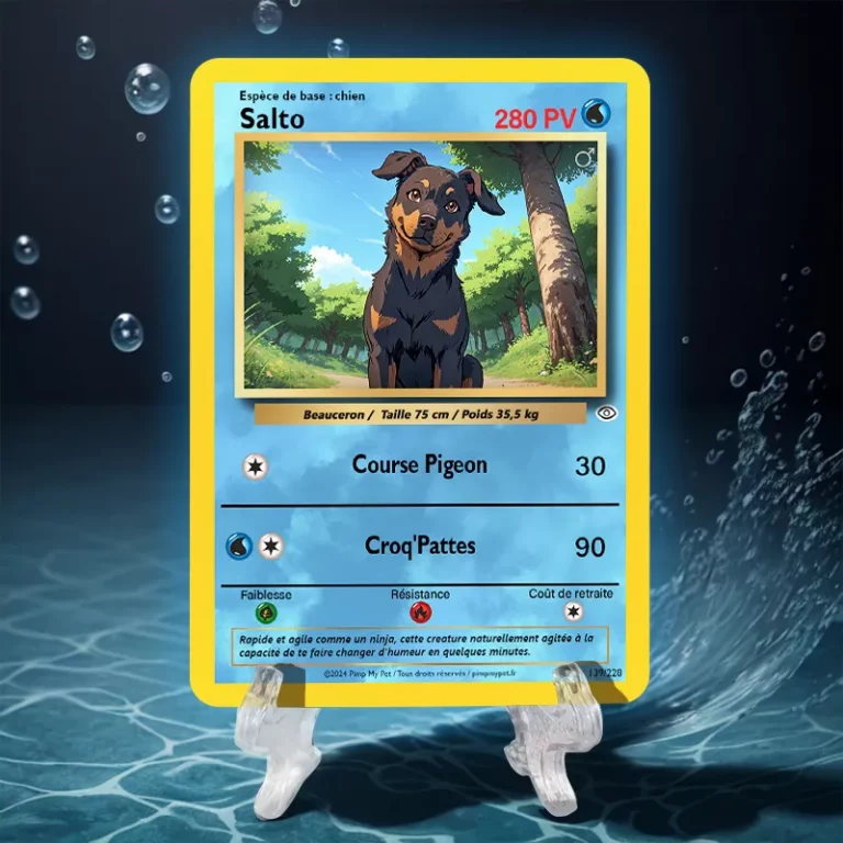 carte Pokémon chien personnalisée eau classique