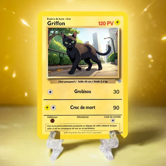carte chat Pokémon personnalisée électrique