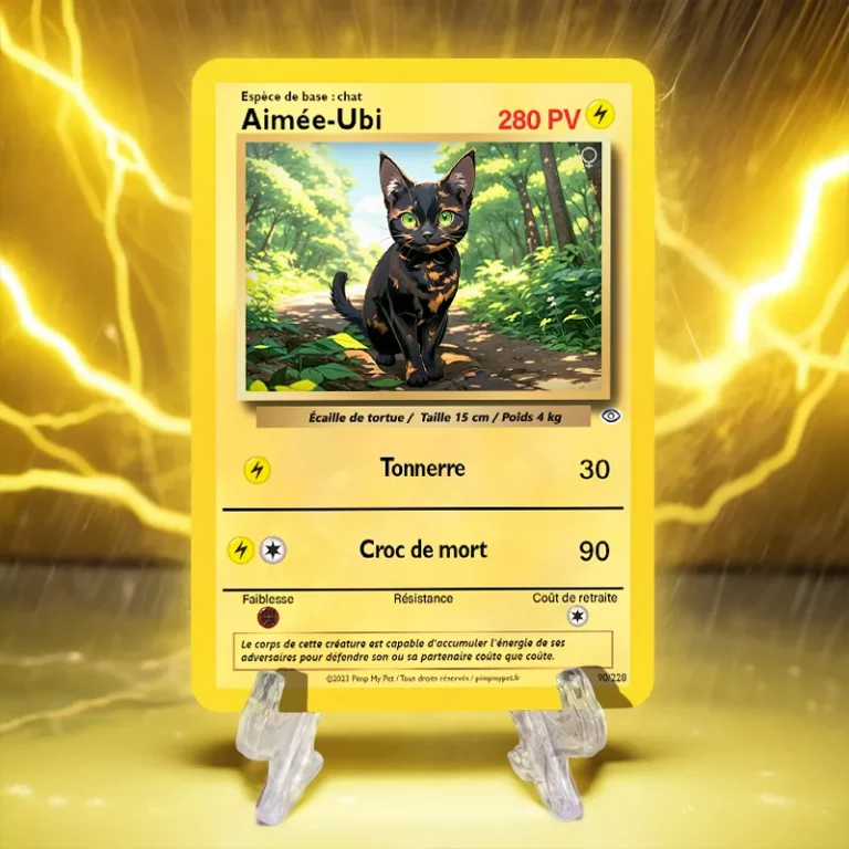 carte Pokémon chat personnalisée classique électrique