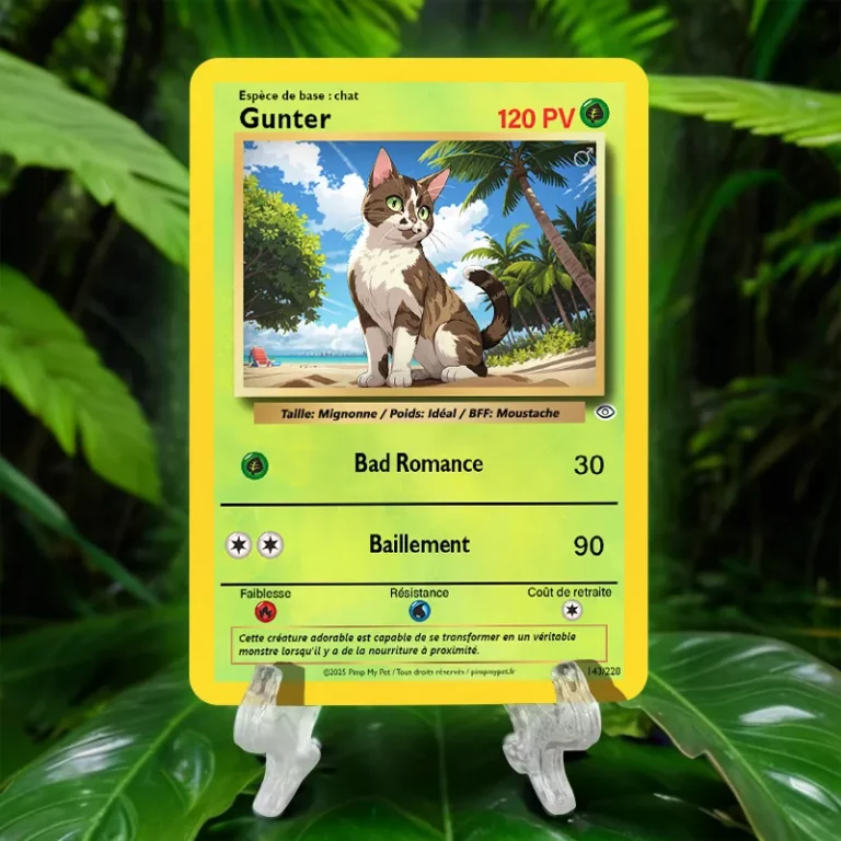 carte Pokémon chat personnalisée classique plante