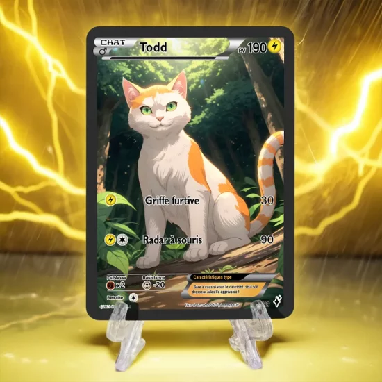 carte Pokémon chat personnalisée électrique