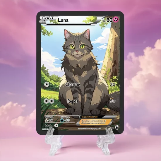 carte Pokémon chat personnalisée full art