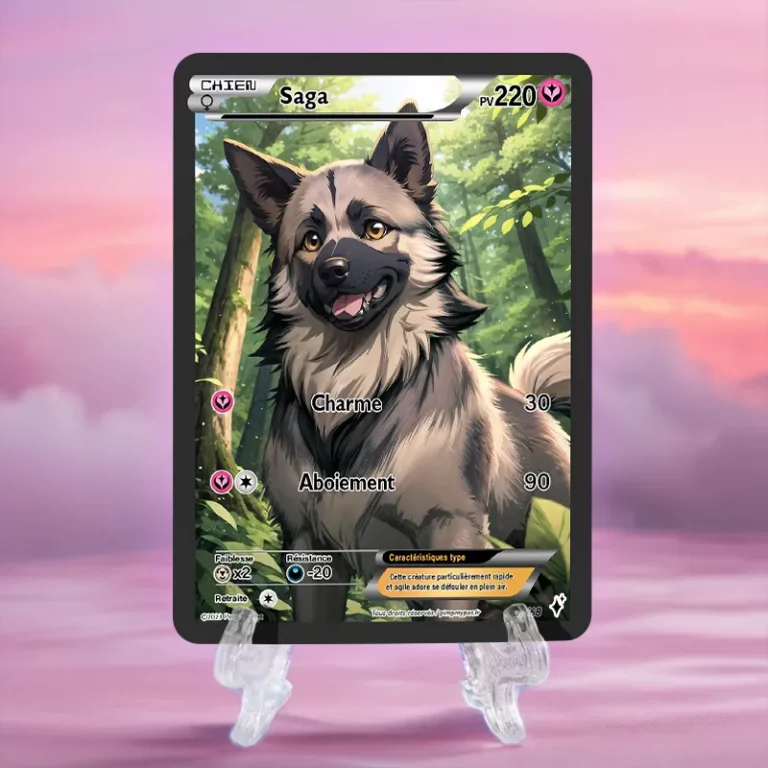 carte personnalisée animal chien Poke fée